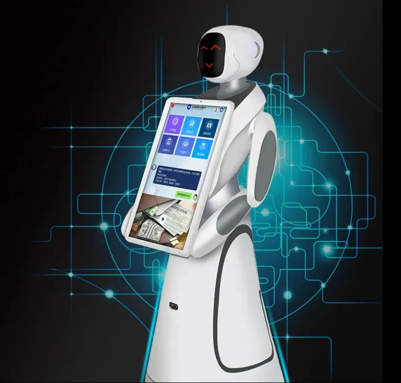 Alamy humanoider Empfangs- und Empfehlungsroboter