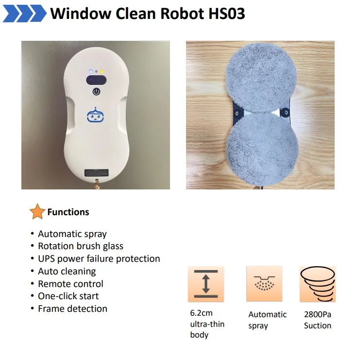 Ultraflacher Fensterreinigungsroboter mit Wassersprühfunktion